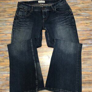 Maurices Jeans Adison Flare Distressed Mid Rise Blue Womens SIze 18 Short